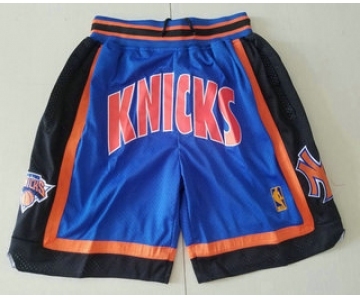 Men's New York Knicks 1996-97 Blue Just Don Shorts Swingman Shorts