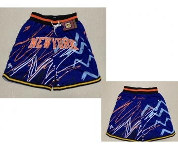 Men's New York Knicks Blue Lightning Just Don Swingman Shorts