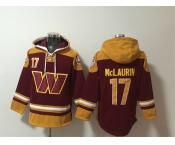 Men's Washington Commanders #17 Terry McLaurin Burgundy Ageless Must-Have Lace-Up Pullover Hoodie