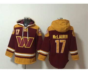 Men's Washington Commanders #17 Terry McLaurin Burgundy Ageless Must-Have Lace-Up Pullover Hoodie
