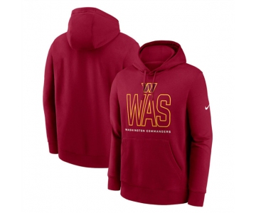 Men's Washington Commanders Burgundy Busted Play Club Fleece Pullover Hoodie
