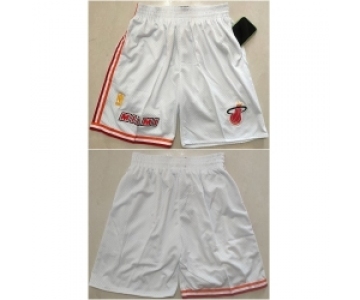 Men Miami Heat White Shorts Run Small