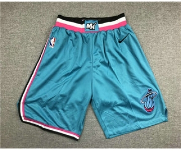Men's Miami Heat Light Blue 2019 Nike Swingman Stitched NBA Shorts