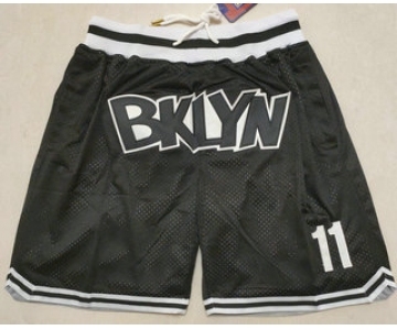 Men's Brooklyn Nets #11 Kyrie Irving Black Just Don Swingman Shorts