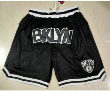 Men's Brooklyn Nets Black Just Don Swingman Throwback Shorts
