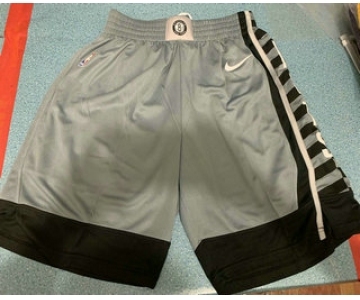 Men's Brooklyn Nets Gray 2019 NEW Nike Swingman Stitched NBA Shorts