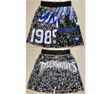 Men Minnesota Timberwolves Black Mitchell Ness Shorts Run Small