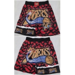 Men's Philadelphia 76ers Black Red Shorts