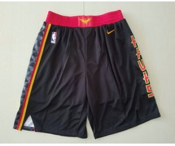 Men's Atlanta Hawks Black 2019 Nike Swingman Stitched NBA Shorts