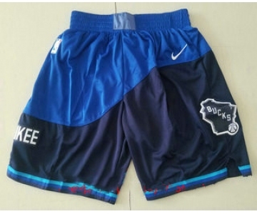 Men's Milwaukee Blue Nike 2021 Swingman Stitched NBA Shorts