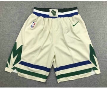 Men's Milwaukee Bucks Cream 2020 City Edition NBA Swingman Shorts