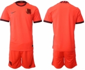 Men's England Blank Orange Away Soccer Jersey Suit