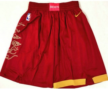 Men's Houston Rockets Red 2021 Nike City Edition Swingman Stitched NBA Shorts