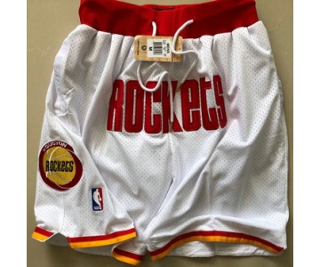 Men's Houston Rockets White With Houston Just Don Shorts Swingman Shorts