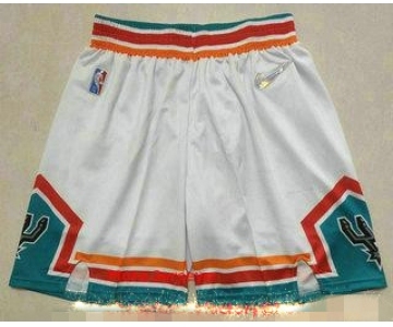 Men's San Antonio Spurs White 75th Anniversary Diamond 2021 Stitched Swingman Shorts
