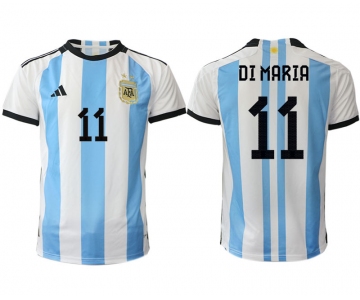 Men 2022 Season Argentina #11 DI Maria aaa version white  Soccer Jersey