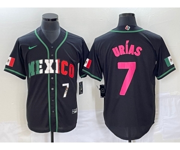Men's Mexico Baseball #7 Julio Urias Number 2023 Black World Baseball Classic Stitched Jersey