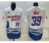 Mens Puerto Rico Baseball #39 Edwin Diaz Number 2023 White World Baseball Classic Stitched Jersey