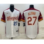 Men's Venezuela Baseball #27 Jose Altuve Number 2023 White World Baseball Classic Stitched Jersey