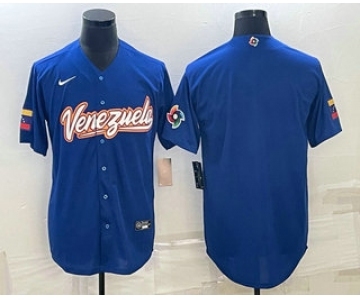 Men's Venezuela Baseball Blank 2023 Royal World Classic Stitched Jersey