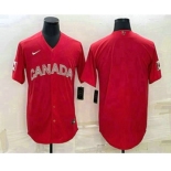 Men's Canada Baseball Blank 2023 Red World With Patch Classic Stitched Jerseys