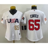 Womens USA Baseball #65 Nestor Cortes Number 2023 White World Classic Stitched Jersey