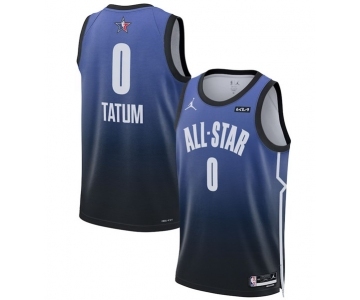 Men's 2023 All-Star #0 Jayson Tatum Blue Game Swingman Stitched Basketball Jersey