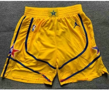 Men's Yellow Western Conference Stitched 2021 NBA All Star Shorts