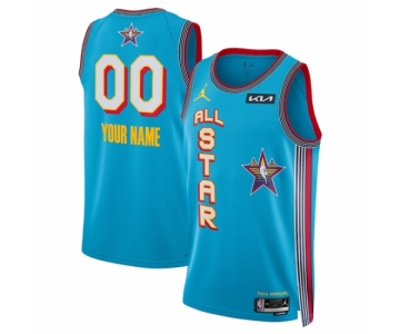 Men 2025 All Star Active Player Custom Light Blue Stitched Basketball Jersey