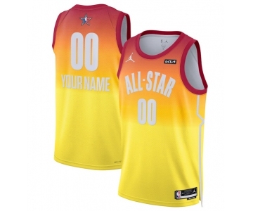Men's 2023 All-Star Active Player Custom Orange Game Swingman Stitched Basketball Jersey