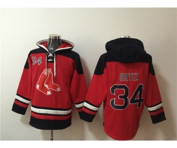 Men's Boston Red Sox #34 David Ortiz Ageless Must-Have Lace-Up Pullover Hoodie