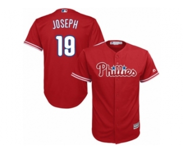 Youth Majestic Philadelphia Phillies #19 Tommy Joseph Replica Red Alternate Cool Base MLB Jersey