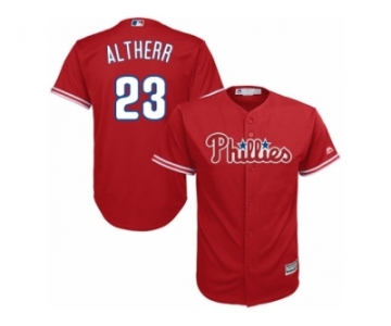 Youth Majestic Philadelphia Phillies #23 Aaron Altherr Replica Red Alternate Cool Base MLB Jersey