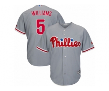 Youth Majestic Philadelphia Phillies #5 Nick Williams Authentic Grey Road Cool Base MLB Jersey