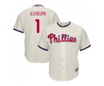 Youth Philadelphia Phillies #1 Richie Ashburn Cream Cool Base Stitched MLB Jersey