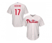 Youth Philadelphia Phillies #17 Rhys Hoskins White(Red Strip) Cool Base Stitched MLB Jersey Youth Philadelphia Phillies #17 Rhys Hoskins White(Red Strip) Cool Base Stitched MLB Jersey