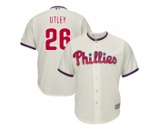 Youth Philadelphia Phillies #26 Chase Utley Stitched Cream MLB Jersey Youth Philadelphia Phillies #26 Chase Utley Stitched Cream MLB Jersey
