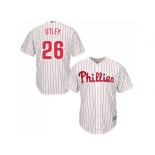 Youth Philadelphia Phillies #26 Chase Utley Stitched White Red Strip MLB Jersey Youth Philadelphia Phillies #26 Chase Utley Stitched White Red Strip MLB Jersey