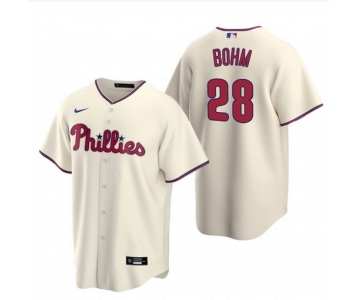 Youth Philadelphia Phillies #28 Alec Bohm Cream Alternate Jersey