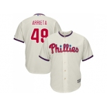 Youth Philadelphia Phillies #49 Jake Arrieta Cream Cool Base Stitched MLB Jersey