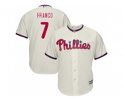 Youth Philadelphia Phillies #7 Maikel Franco Cream Cool Base Stitched MLB Jersey Youth Philadelphia Phillies #7 Maikel Franco Cream Cool Base Stitched MLB Jersey