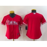 Youth Philadelphia Phillies Blank Red Stitched Cool Base Jersey