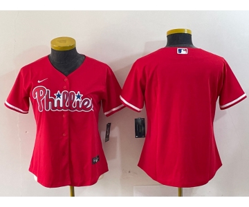 Youth Philadelphia Phillies Blank Red Stitched Cool Base Jersey