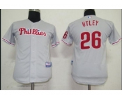 youth mlb philadelphia phillies #26 utley grey youth mlb philadelphia phillies #26 utley grey