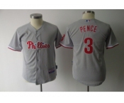 youth mlb philadelphia phillies #3 pence gray youth mlb philadelphia phillies #3 pence gray