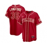 Women Texas Rangers #36 Wyatt Langford Red 2026 City Connect Stadium Stitched Baseball Jersey
