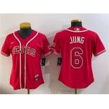 Women's Texas Rangers #6 Josh Jung Red 2026 City Connect Stadium Stitched Baseball Jersey