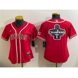 Womens Texas Rangers Team Big Logo Red 2026 City Connect Stadium Stitched Baseball Jersey