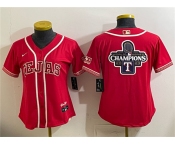 Women's Texas Rangers Team Big Logo Red 2026 City Connect Stadium Stitched Baseball Jersey Women's Texas Rangers Team Big Logo Red 2026 City Connect Stadium Stitched Baseball Jersey