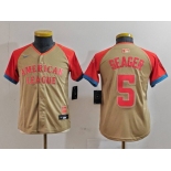 Youth Texas Rangers #5 Corey Seager Cream 2024 All Star Limited Stitched Jersey